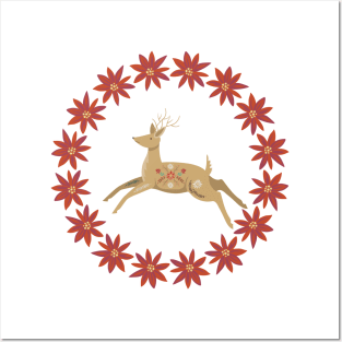 Retro Reindeer Ornament Posters and Art